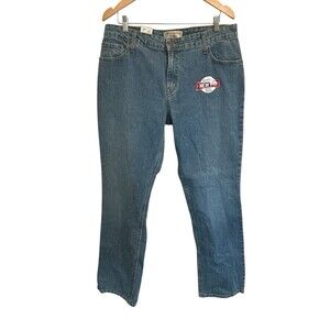Levi Strauss Signature Jeans Mid Rise Stretch Blue Women's Size 16 Long Straight